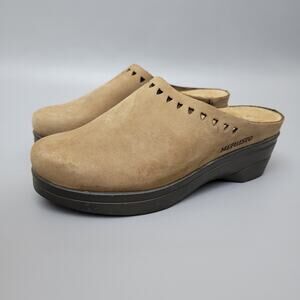 Mephisto Mule Clogs Womens Brown Leather Slip-On Comfort Shoes 37 / 7 US